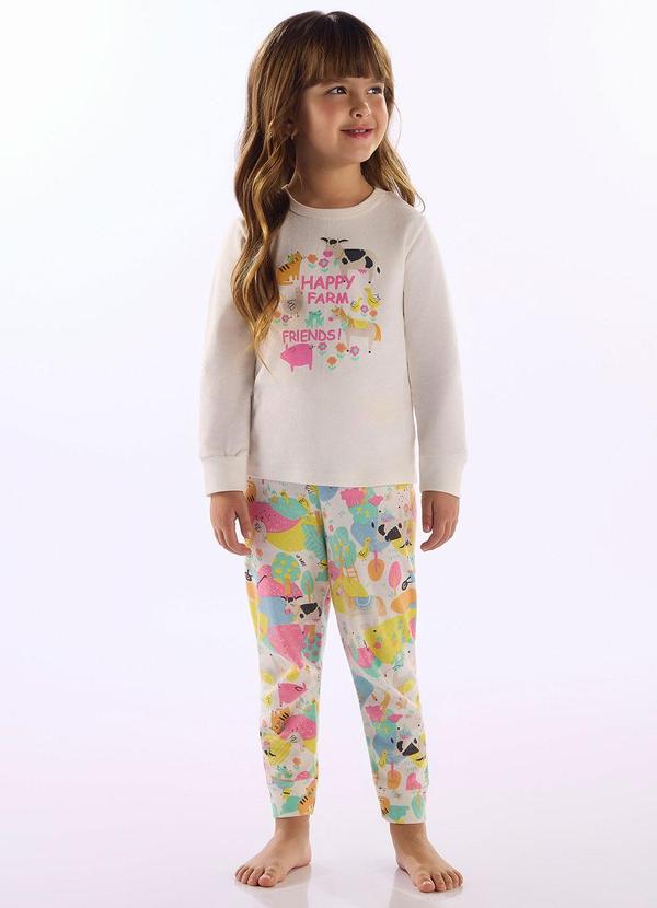 Pijama Unissex Infantil Suedine Branco