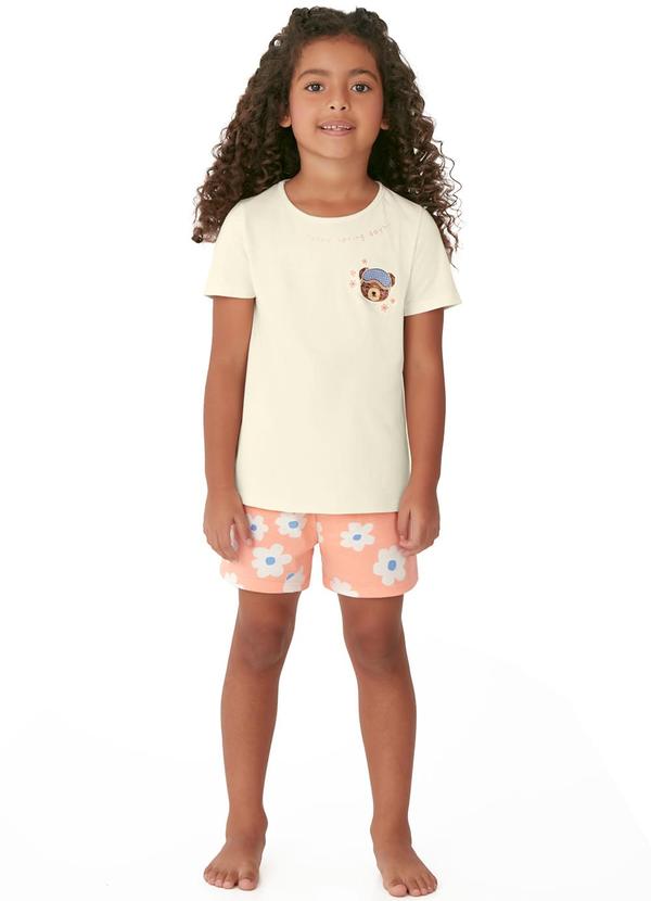 Pijama Ursinho que Brilha no Escuro Off White