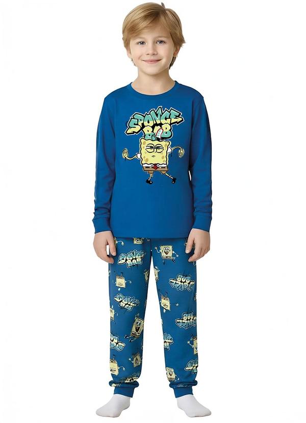 Pijama Bob Esponja® em Malha Azul