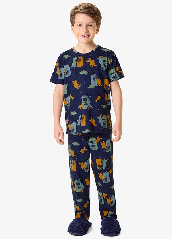 Pijama Camiseta com Alça Infantil Azul