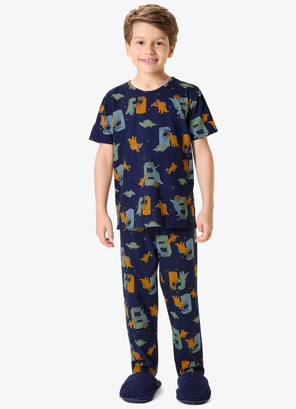 Pijama Camiseta com Alça Infantil Azul