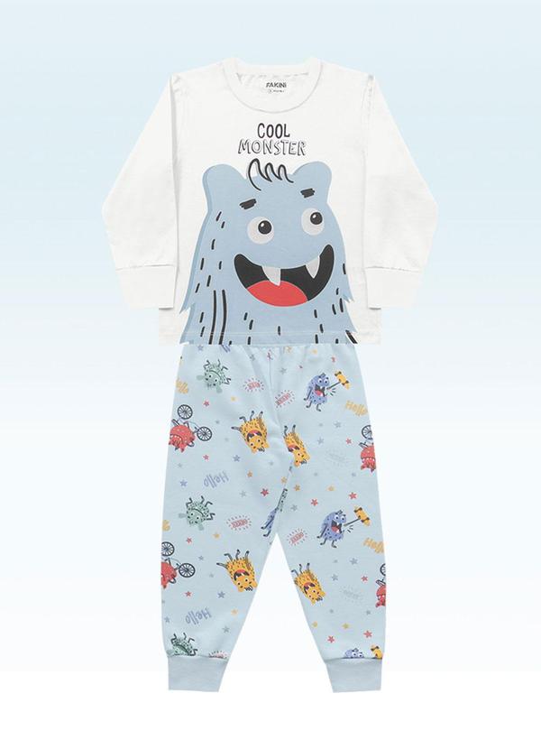 Pijama Camiseta Manga Longa e Calça Branco