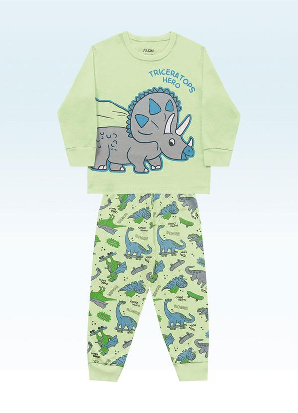 Pijama Camiseta Manga Longa e Calça Verde