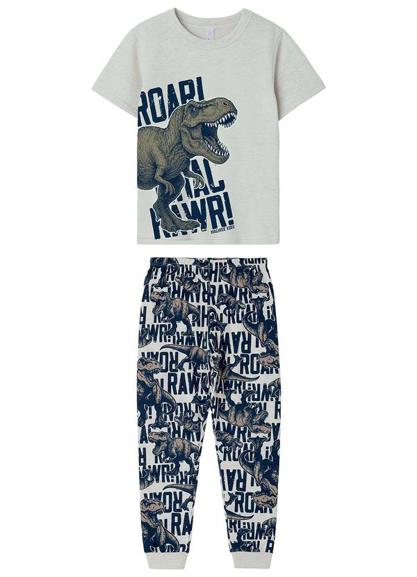 Pijama Dino Rawr Cinza Claro