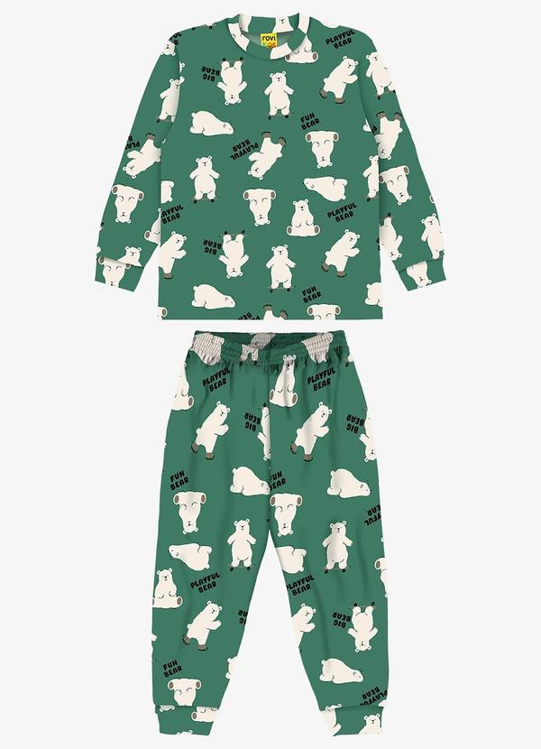 Pijama em Fleece Comfort Verde