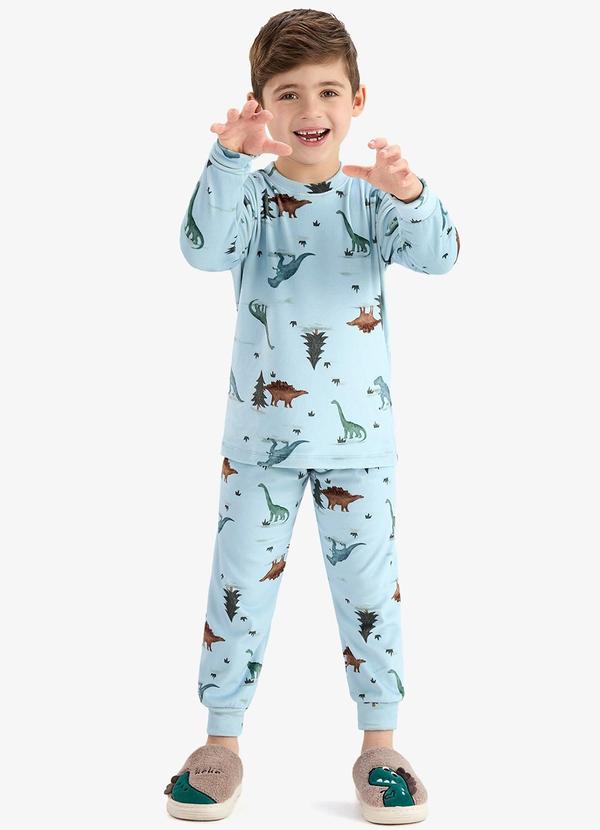 Pijama em Pelo Fleece Azul