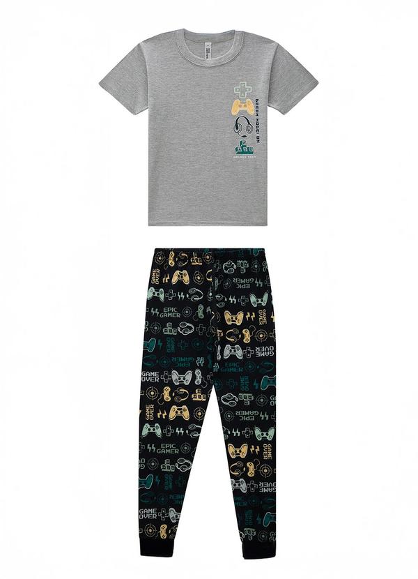 Pijama Football Brilha no Escuro Cinza