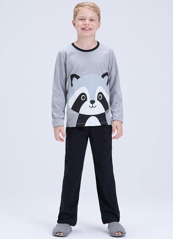 Pijama Infantil de Inverno Guaxinim Mescla
