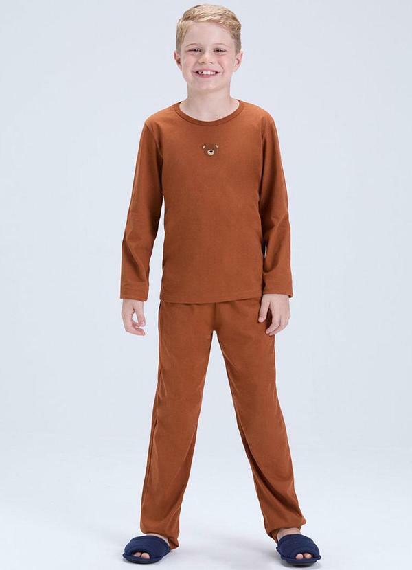 Pijama Infantil de Inverno Ursinho Caramelo