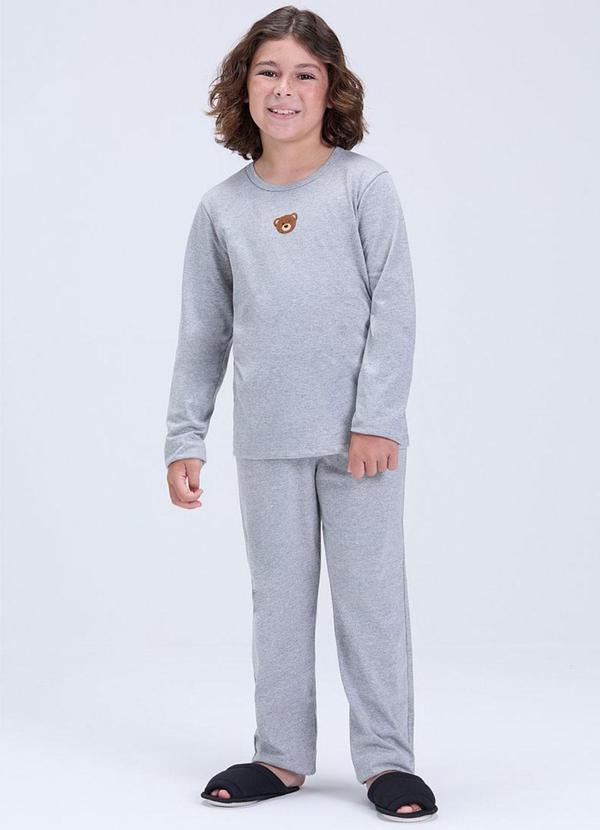 Pijama Infantil de Inverno Ursinho Mescla