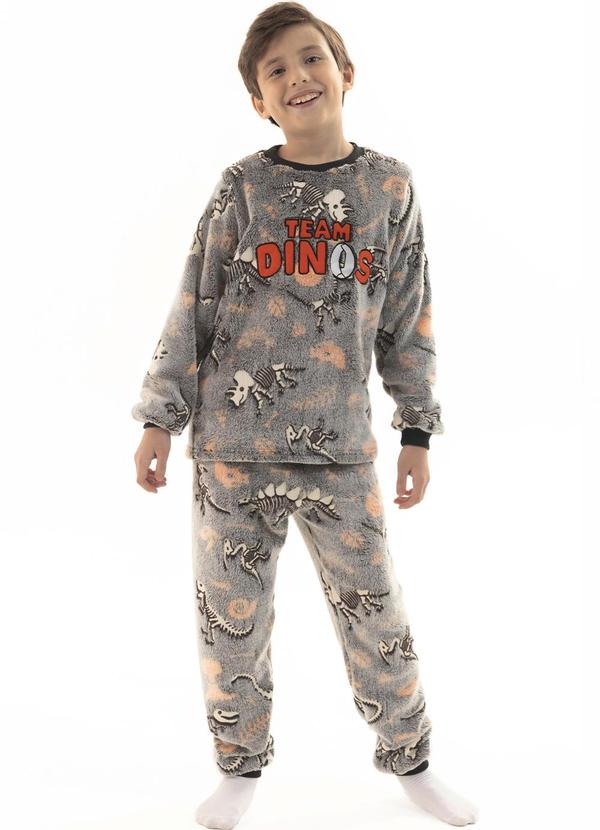 Pijama Infantil em Fleece Masculino - Time Jurássico
