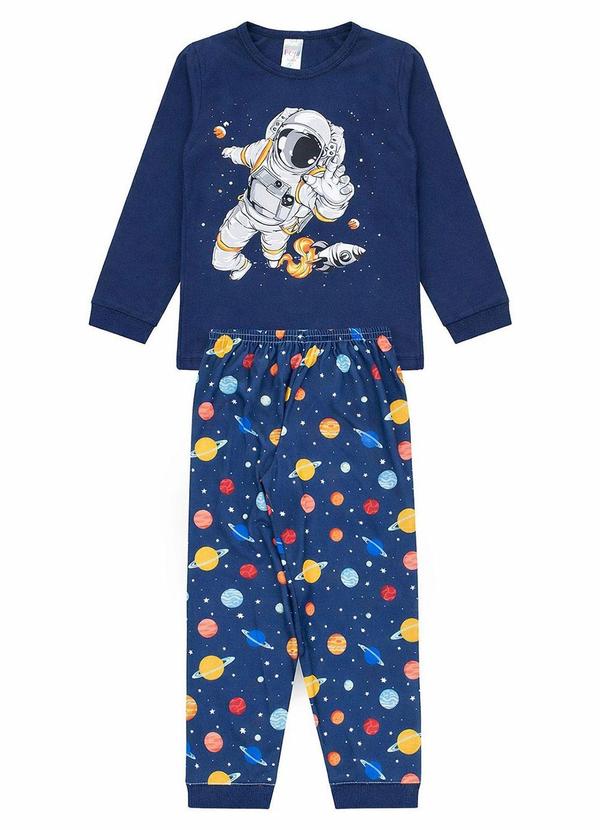 Pijama Infantil Inverno Astronauta Azul