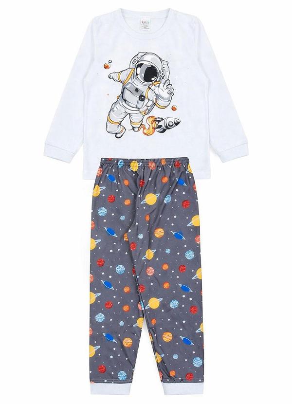 Vista 2 Pijama Infantil Inverno Astronauta Branco Atelie Da Crianca Atelie Da Crianca