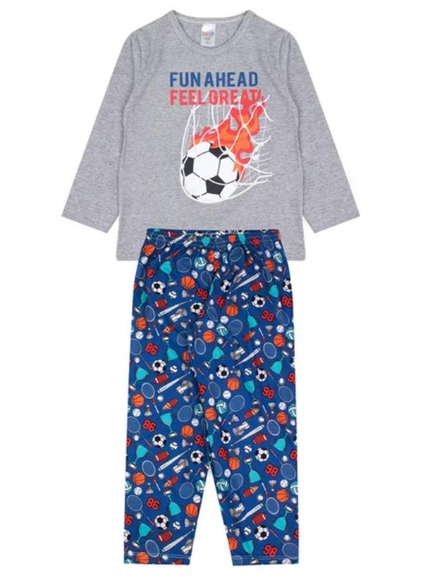 Pijama Infantil Inverno Fun Ahead Cinza