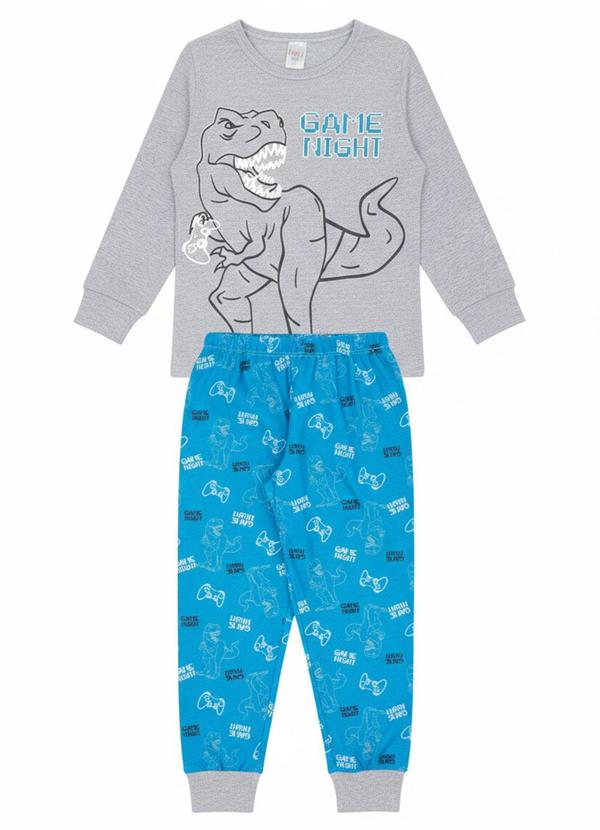 Vista 2 Pijama Infantil Inverno Game Night Cinza Atelie Da Crianca Atelie Da Crianca