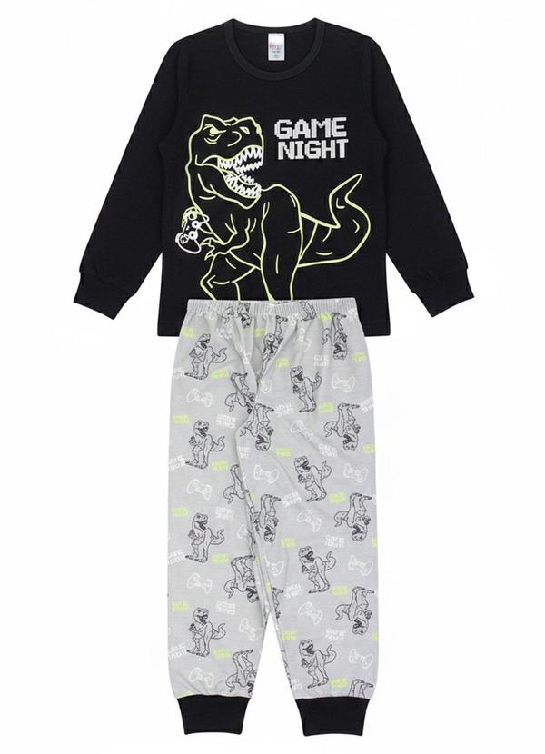 Vista 2 Pijama Infantil Inverno Game Night Preto Atelie Da Crianca Atelie Da Crianca