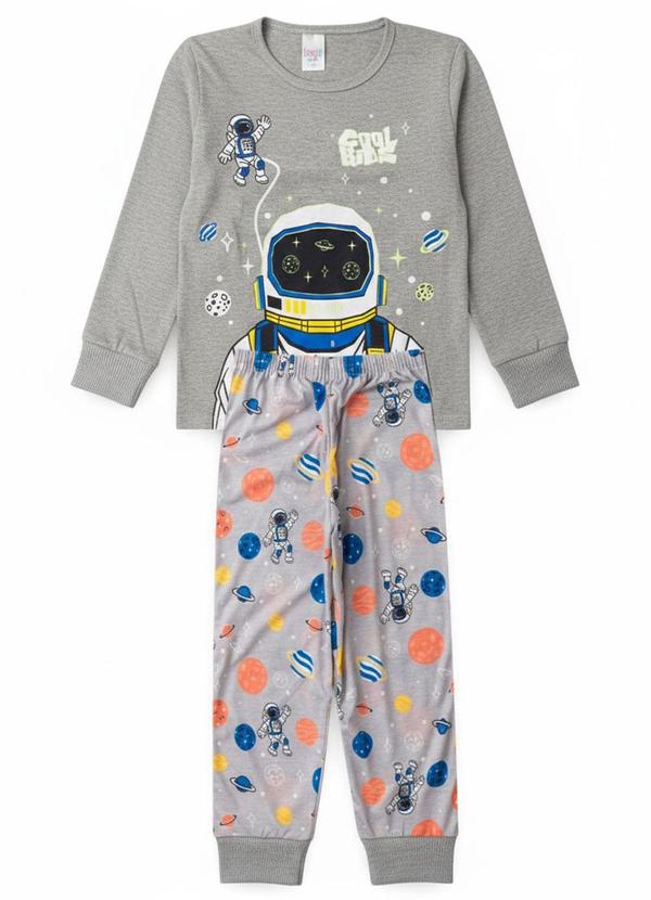 Pijama Infantil Masculino Astronauta Cinza