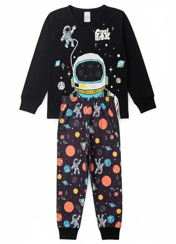 Pijama Infantil Masculino Astronauta Preto