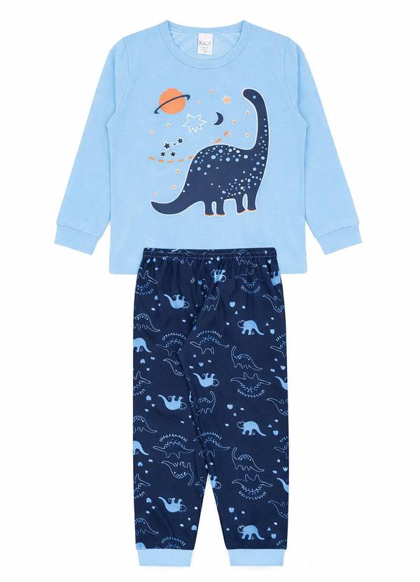 Vista 2 Pijama Infantil Masculino Inverno Dino Azul Atelie Da Crianca Atelie Da Crianca