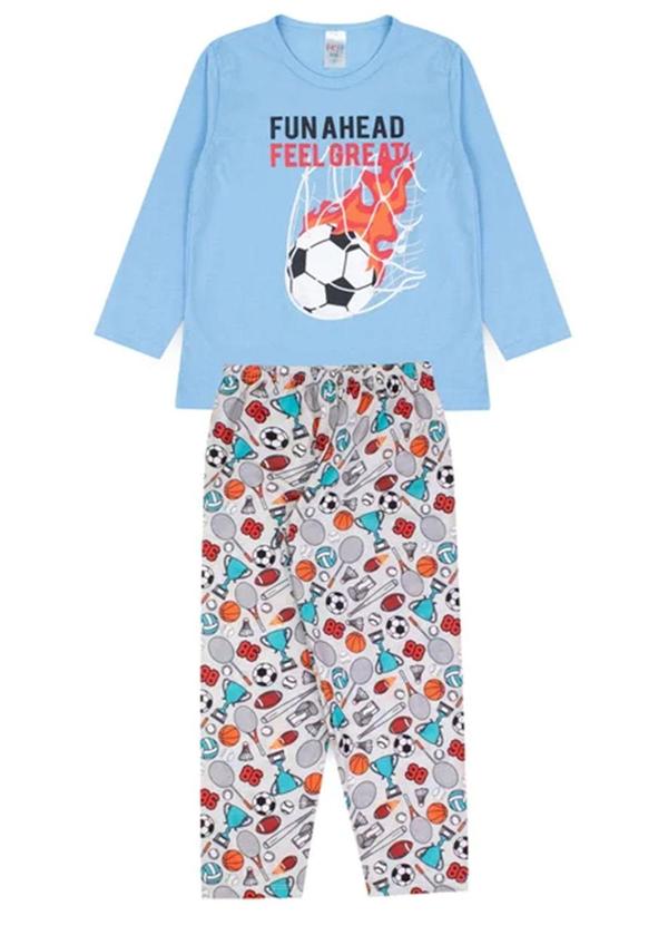 Vista 2 Pijama Infantil Masculino Inverno Fun Ahead Azul Atelie Da Crianca Atelie Da Crianca