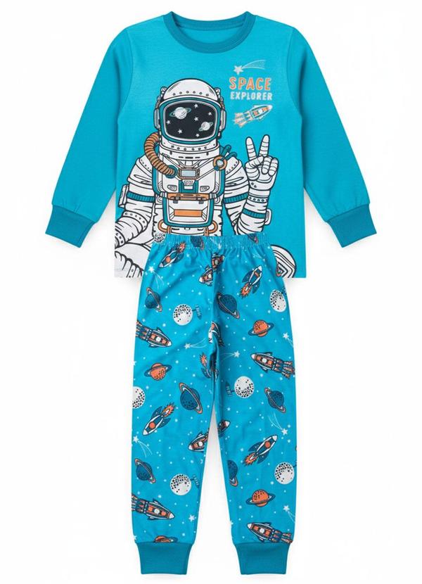 Pijama Infantil Masculino Trator Azul