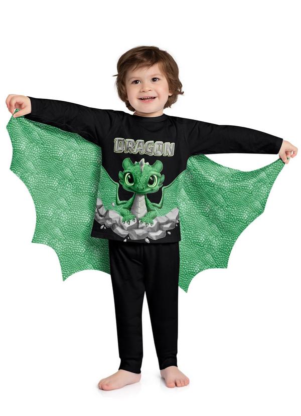 Pijama Infantil Menino Brilha no Escuro Preto