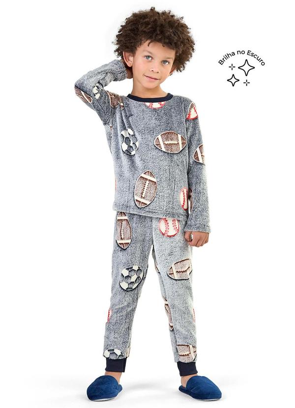 Vista 2 Pijama Infantil Menino Peluciado Esportes Azul Elian Elian