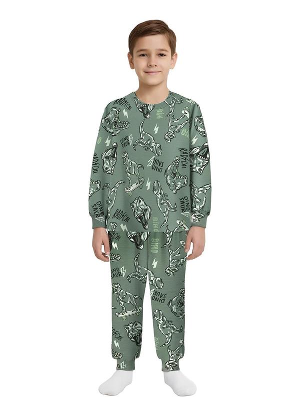 Pijama Jogger Dinossauro Verde