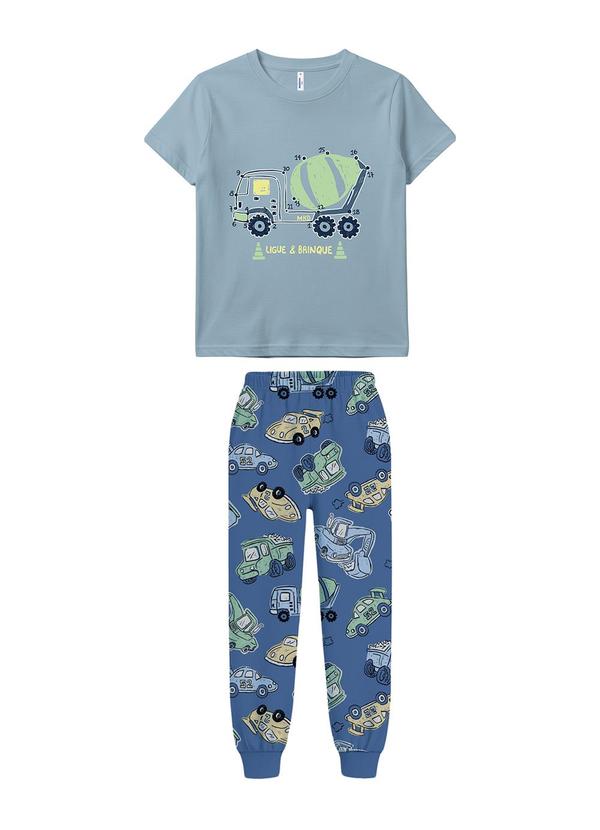 Pijama Ligue & Brinque Brilha no Escuro Azul