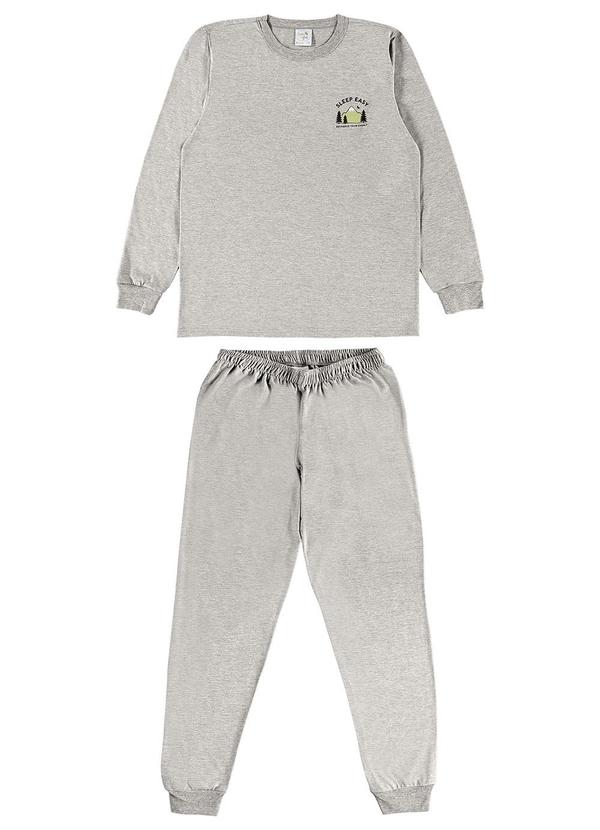 Pijama Meia Malha Cinza