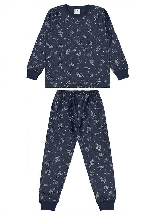 Pijama Meia Malha Marinho