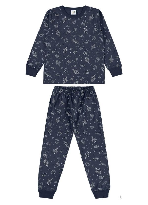 Pijama Meia Malha Marinho