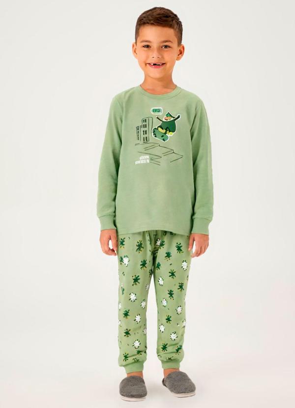 Pijama Meia Malha Verde