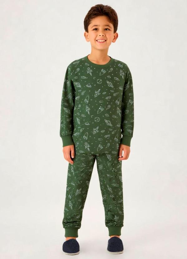 Pijama Meia Malha Verde