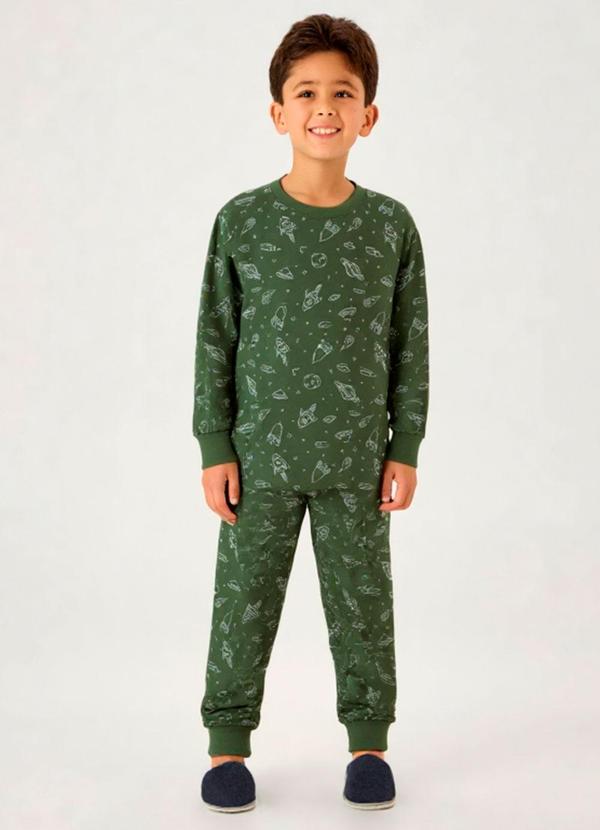 Pijama Meia Malha Verde