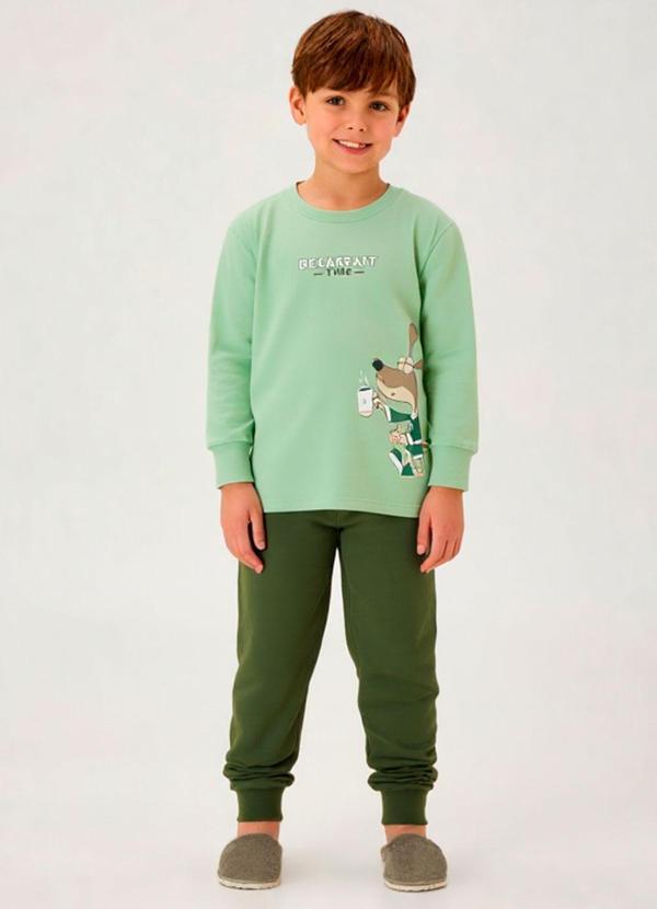 Pijama Meia Malha Verde