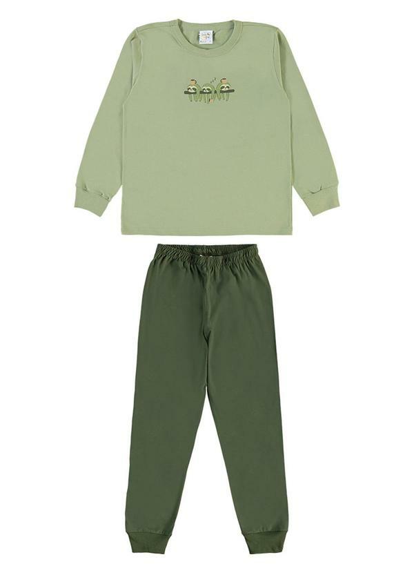 Pijama Meia Malha Verde