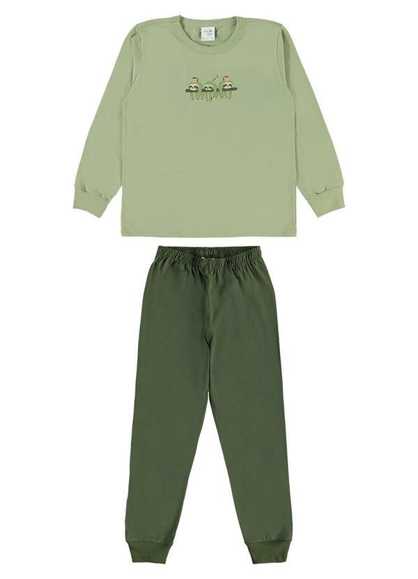 Pijama Meia Malha Verde