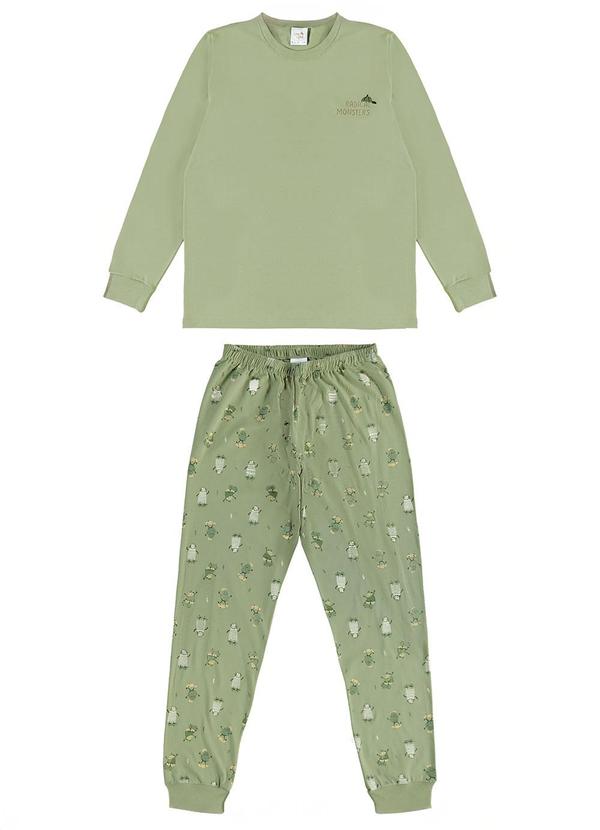 Pijama Meia Malha Verde