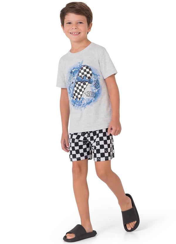 Vista 2 Pijama Skatista que Brilha no Escuro Cinza Claro Malwee Kids Malwee Kids