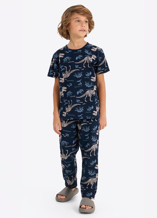 Pijama Verão Menino com Calça Azul
