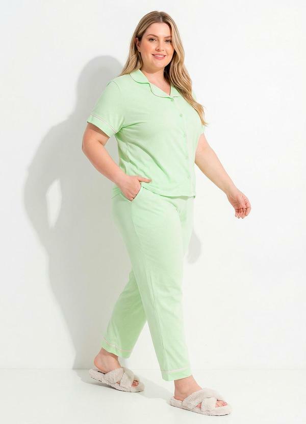 Pijama Verde Claro de Botões