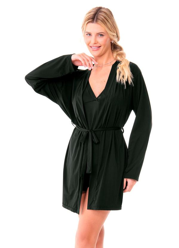 Robe de Manga Longa Preto