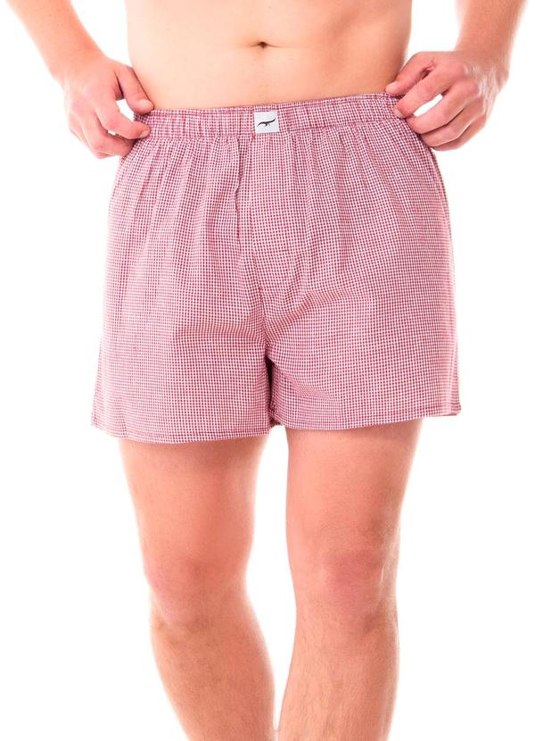 Cueca Samba Canção Quadriculada Vermelha