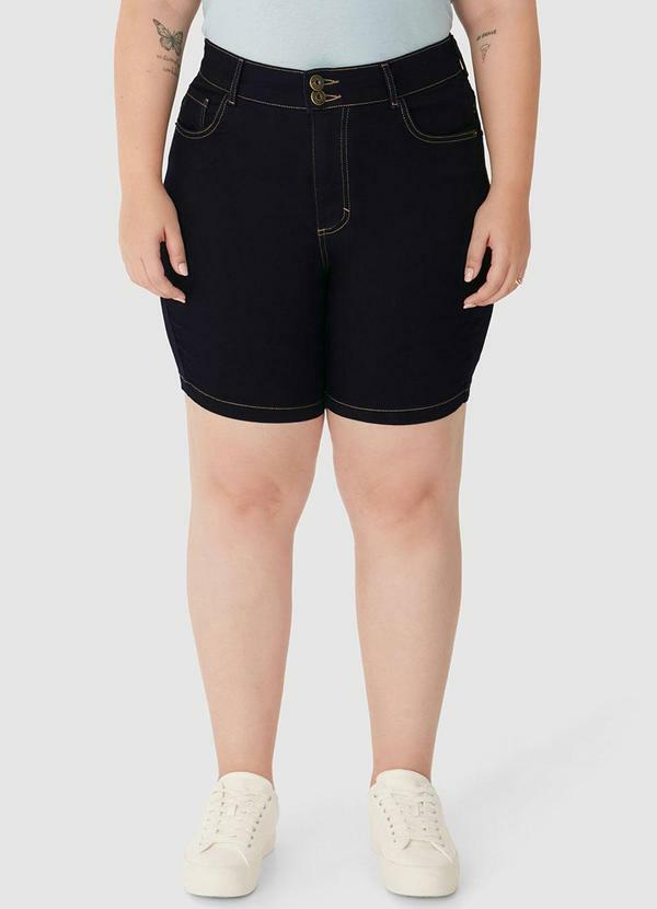 Bermuda Feminina Comfort Jeans Azul Escuro