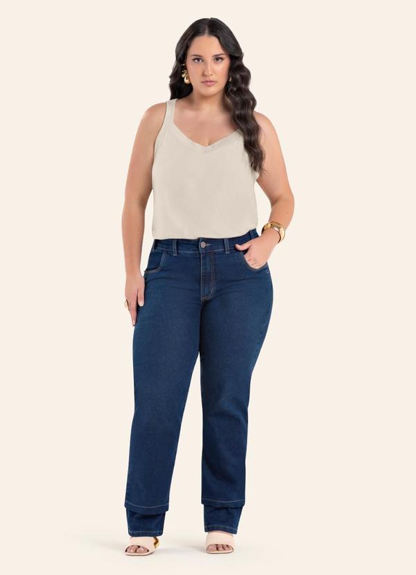 Blusa de Alça Feminina Plus Size Bege