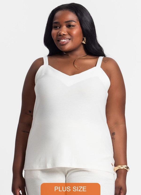 Blusa de Alça Plus Size Bege