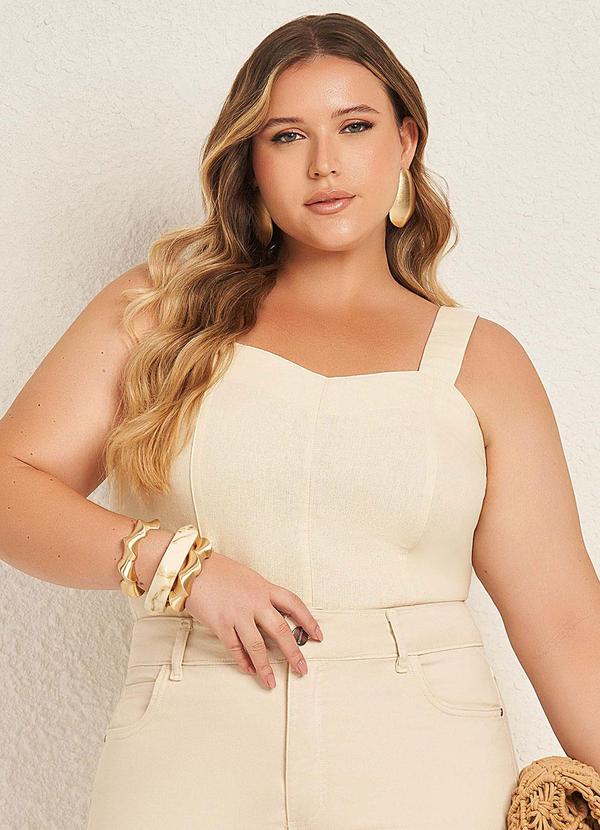 Blusa de Alças Largas Estruturada Branco