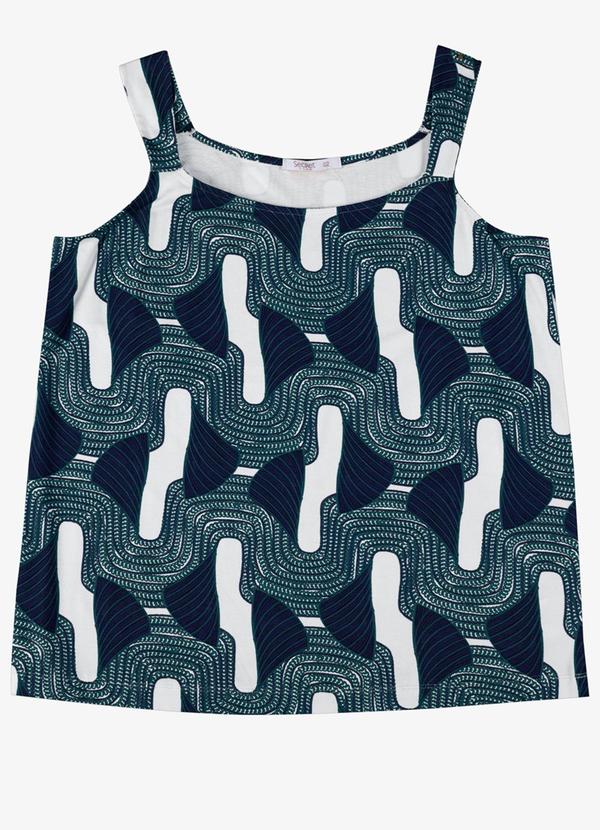 Blusa Feminina Plus de Alça Azul