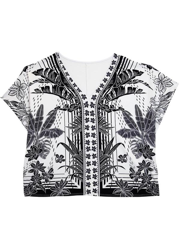 Blusa Ampla Tropical PlusPreto